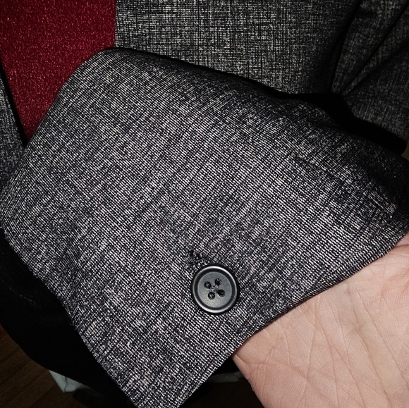 Banana Republic 0P Petite long Sleeve Black/Grey Blazer Basic Work Wear - Picture 6 of 8